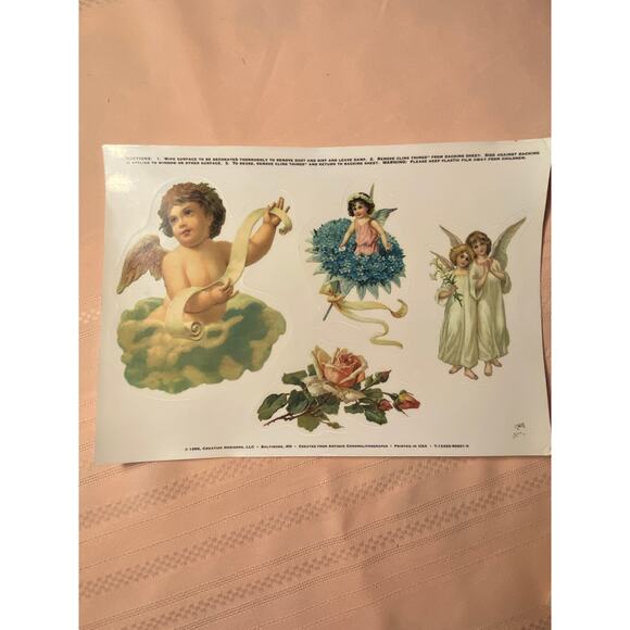 1996 Angel / Floral Window Cling Things by Creative Horizons 6 pgs 24 individual - Picture 2 of 7